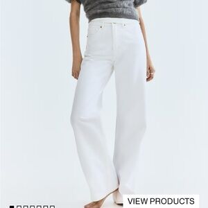 H&M High Waisted White Jeans
